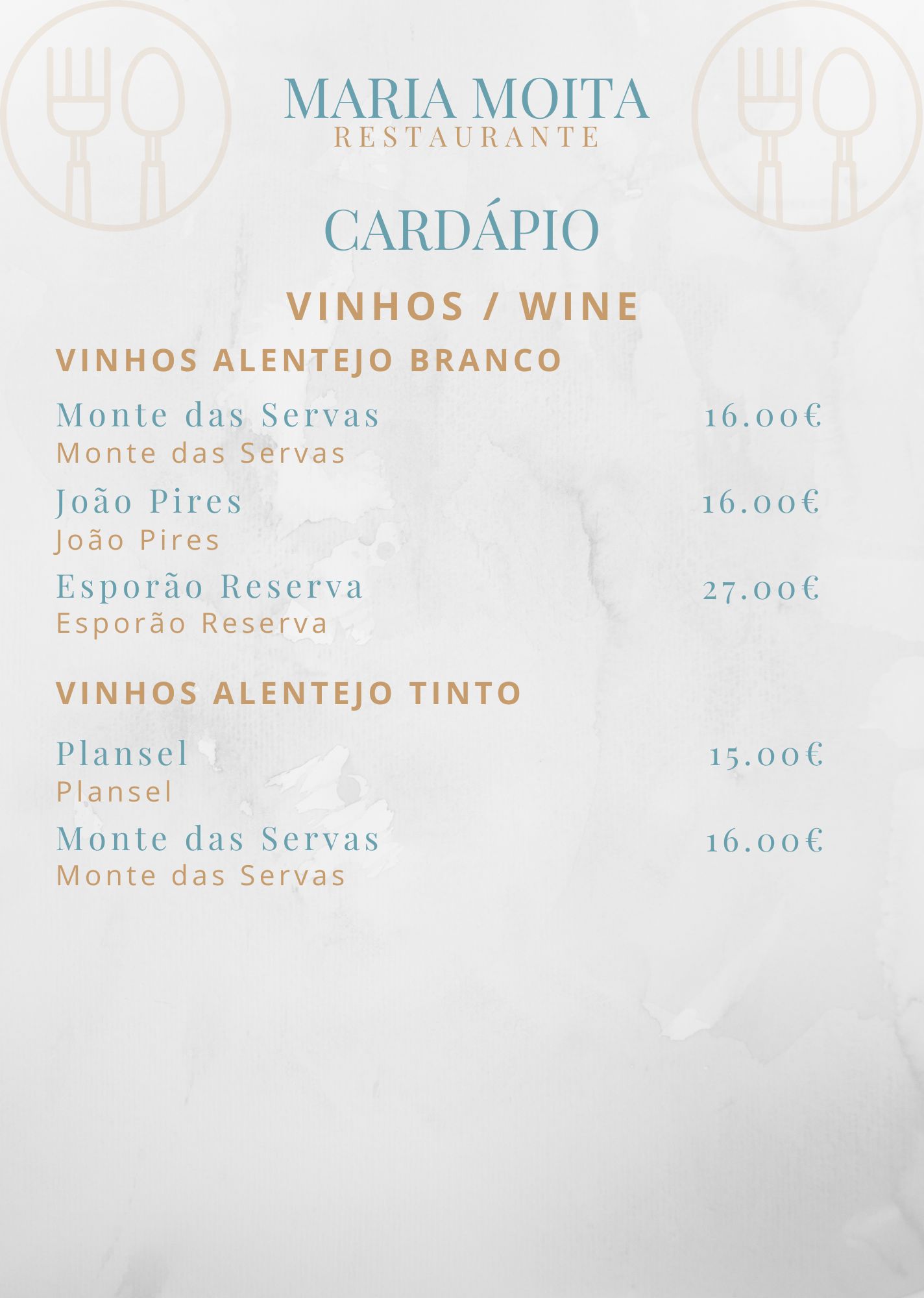 Cardapio Maria Moita Restaurante