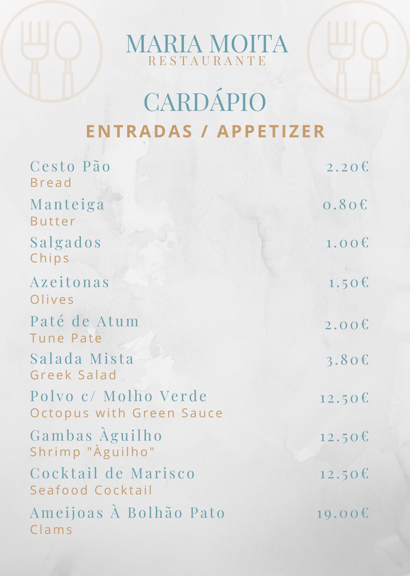 Cardapio Maria Moita Restaurante