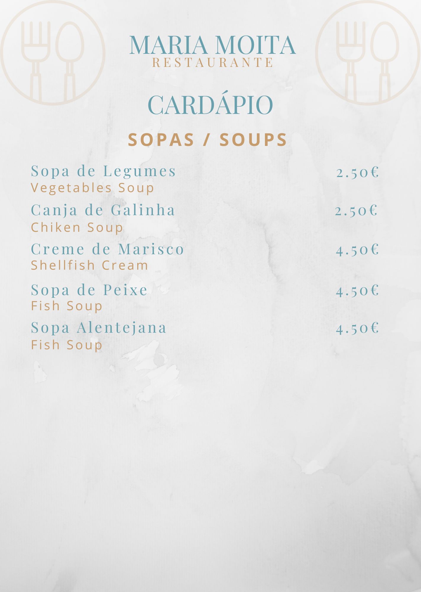 Cardapio Maria Moita Restaurante