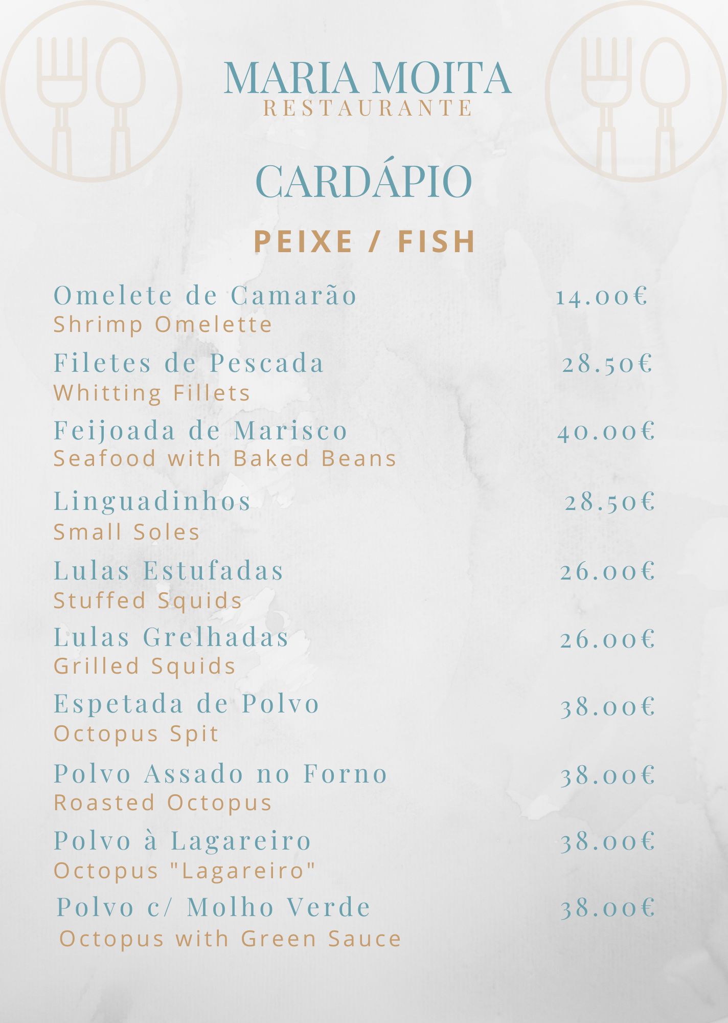 Cardapio Maria Moita Restaurante